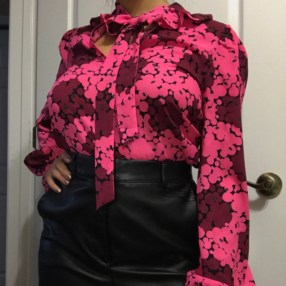 Fuchsia floral blouse
